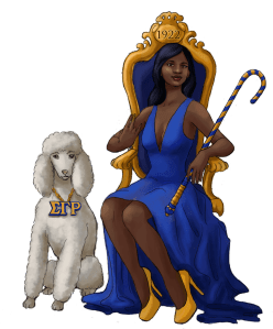 Sigma Gamma Rho Sorority Artwork Graphic Soror with Cane Poodle Eeyip